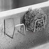 1pc, Heavy-Duty Wall-Mounted, Stainless Steel, Sink Sponge Holder, Space-Saving Kitchen Storage