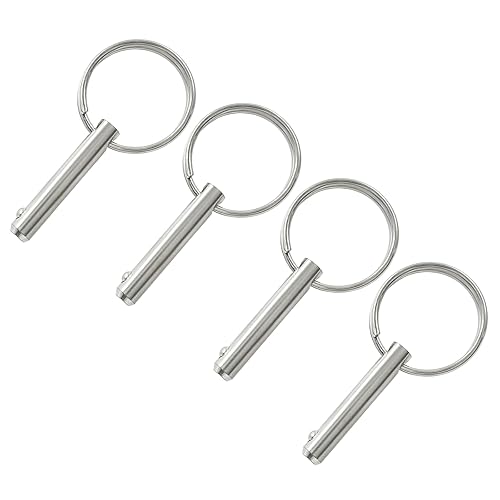 Miniatura 5 de 4 pasadores de liberación rápida, 14 pulgadas (0.248 in) de diámetro, longitud utilizable de 1 pulgada, longitud total 1-12 pulgadas, pasadores