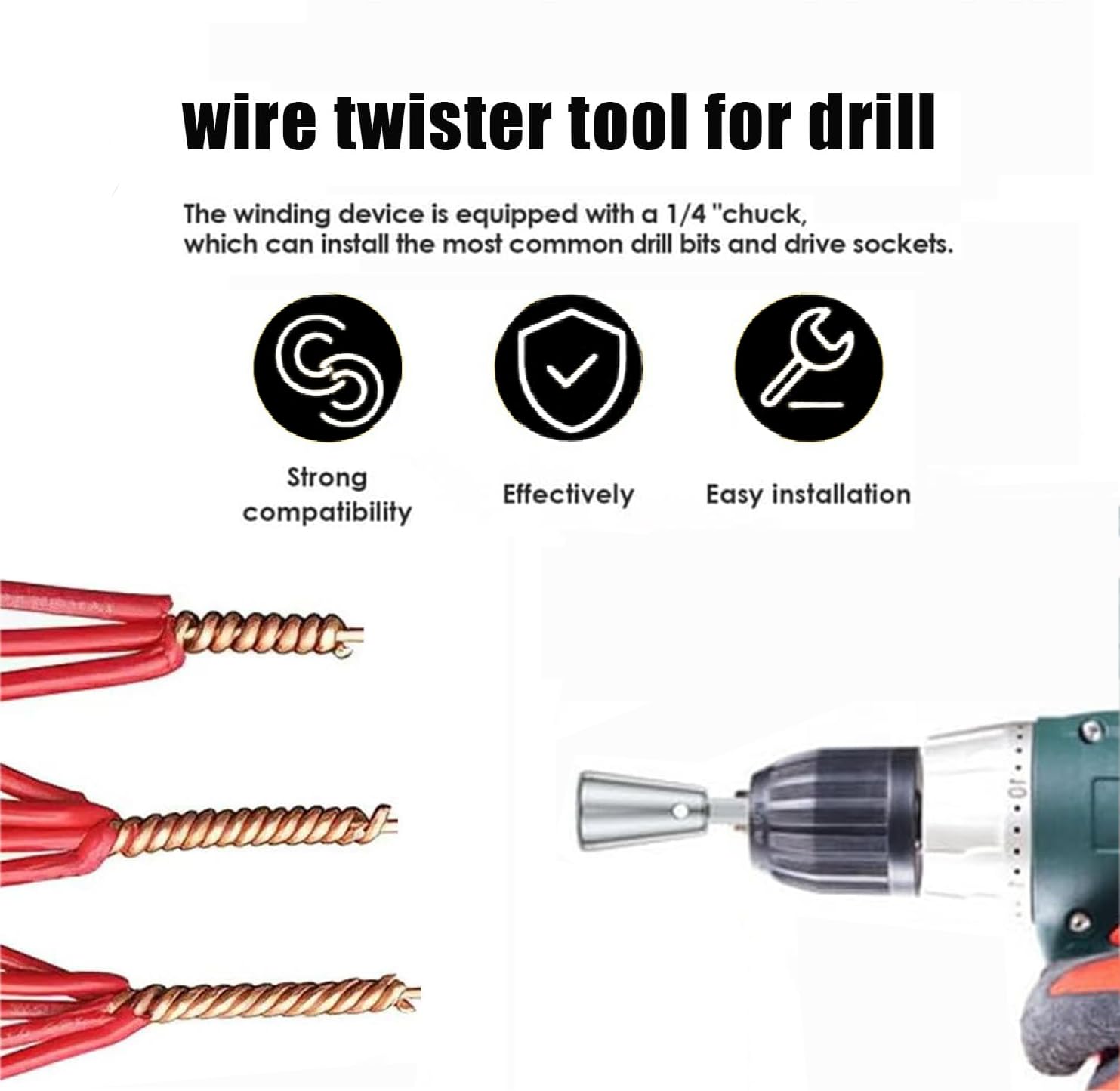 10-in-1 Wire Stripper & Twister Tool Set For Drills - Electrician Wire Stripping & Twisting Kit