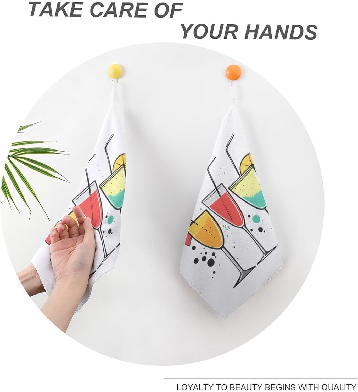 Three Martini Cocktail Towel Hand Towels Decorative Towel for Bathroom Kitchen Shower Gym 4PCS