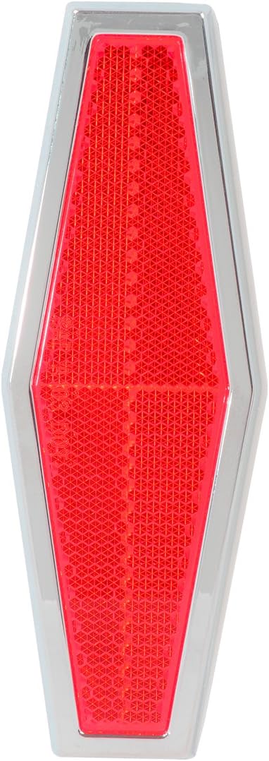 GG Grand General 80864 Red Diamond Stick-On Reflector with Chrome Plastic Trim for Trucks, Towing, Trailers, RVs and Buses, 6 Pack