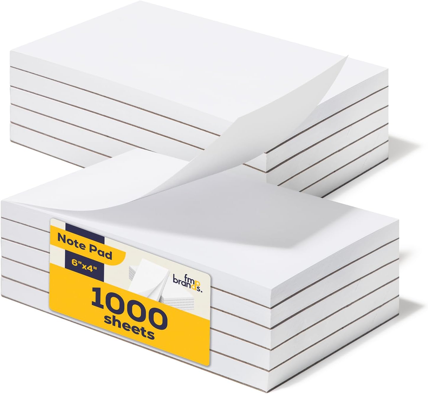 FMP Brands 10 Pack Note Pads 4x6, 100 Sheets Per Memo Pad, Writing Scratch Pad, Blank Notepad, White Waitress Server Note Pads, Paper Pad, To Do Grocery List Small Notepads