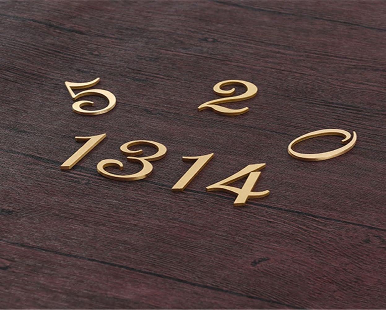 2 Inch House Numbers, Brass Number Plate Metal Modern Address Numbers Garden Door Mailbox Decor Anti-Rust Visibility Signage (4)
