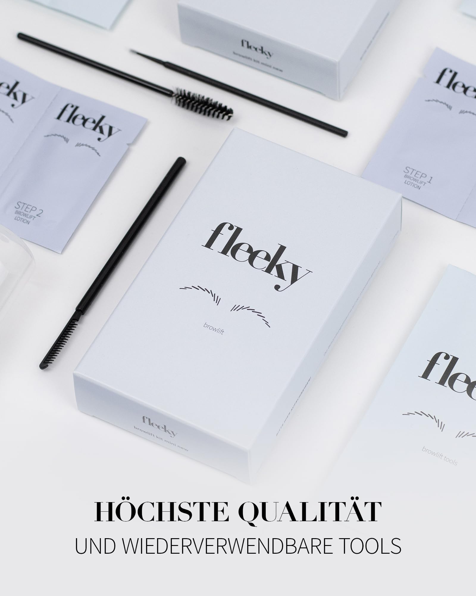 Fleeky Augenbrauen Lifting Set - DIY Brow Lifting Set - Voluminöse & Definierte Augenbrauen - Schonend & Einfach - hält bis zu 4-6 Wochen - Made in EU