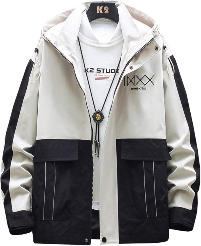 Amazon ジャンパー メンズ ジャケット スタジャン アウトドア スポーツ ウインドブレーカー フード付き カジュアル 防風 軽量 薄手 春秋用 アウター コート おしゃれ ファッション ブルゾン コート ジャケット 通販