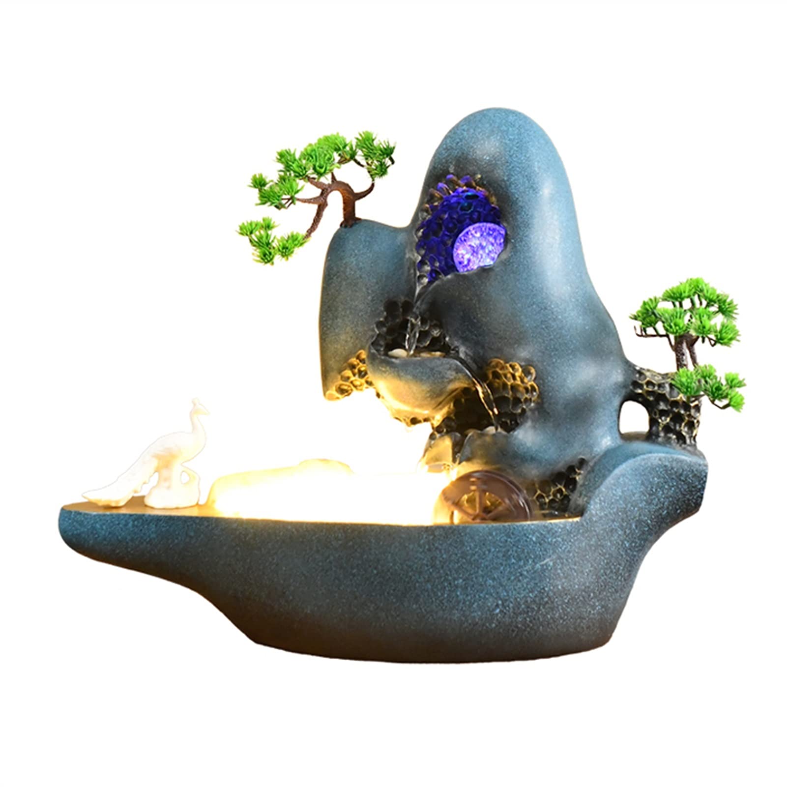 wanhaishop Desktop Fountain Tabletop Water Fountains - Indoor Waterfall and Calming Water Sound Relaxation Desktop Fountain Micro Landscape Circulating Water Fountain Meditation Fountain
