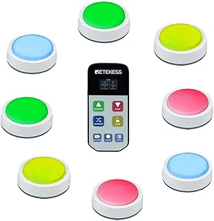 TM102 Wireless Buzzers for Trivia Games, Answer Buzzers for Classroom with Light, Show Who Buzzed First, 3 Response Modes, Buzzer System for Game Show, School, Jeopardy, Family Feud Night