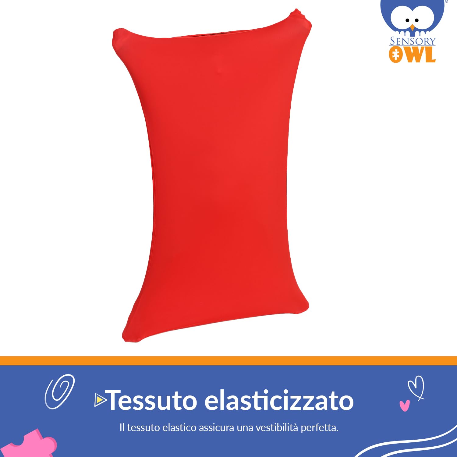 Calza Sensoriale Per Bambini e Adulti Antistress Autismo ADHD Stimolazione Della Pressione M 125 cm Rosso