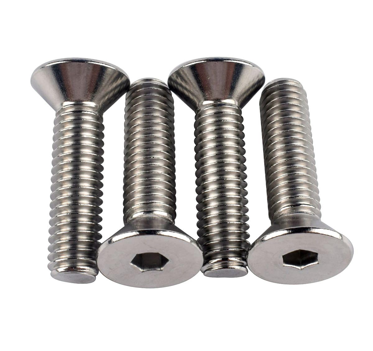 KOSJETHAS 1/4-20 x 1 Flat Head Countersunk Screws Hex Socket Cap Bolts, 304 Stainless Steel 18-8, Full Machine Thread, Pack of 20
