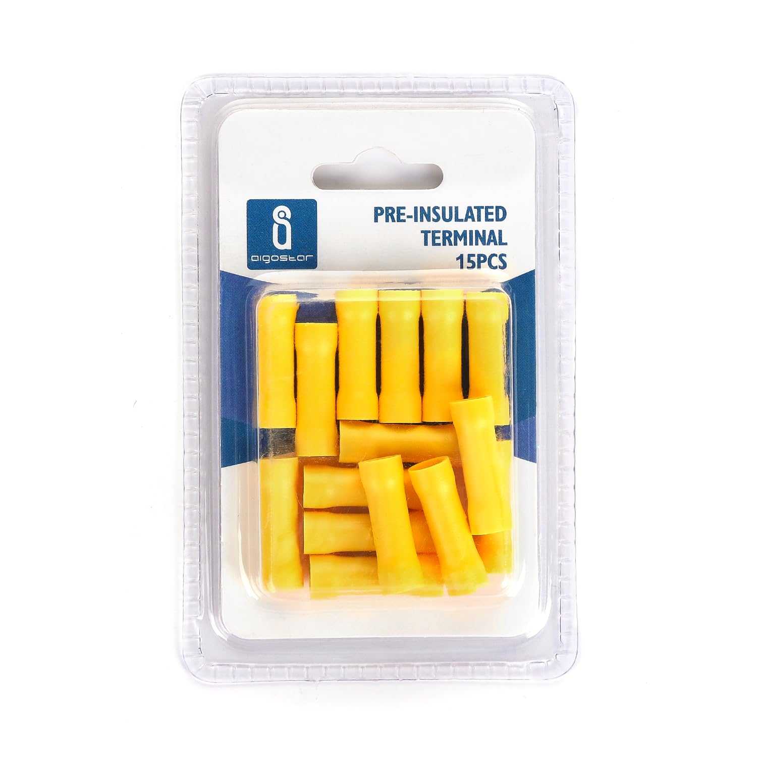 Pre-insulated terminal BV5.5 Yellow (15 pcs/blister) Ideal for safe and efficient connections electrical projects, guaranteeing durability and reliable joints.