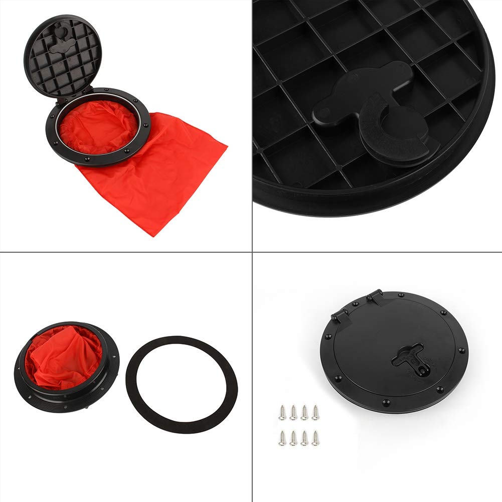 Coperchio per Boccaporto da 6 Pollici Piastra di Copertura Estraibile, Piastra di Copertura con Kit di Copertura per Borsa Portaoggetti per Accessorio per Kayak da Canoa per Kayak