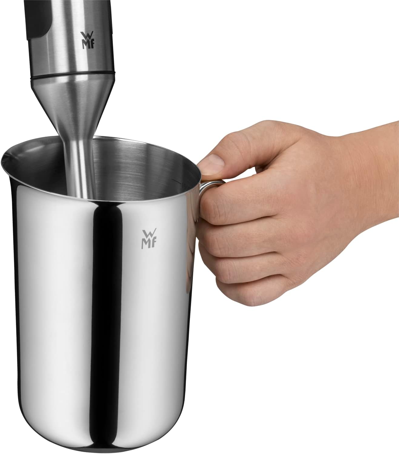 AUBNICO Mixing Bowl with Lid for Hand-Held Blender, Silver