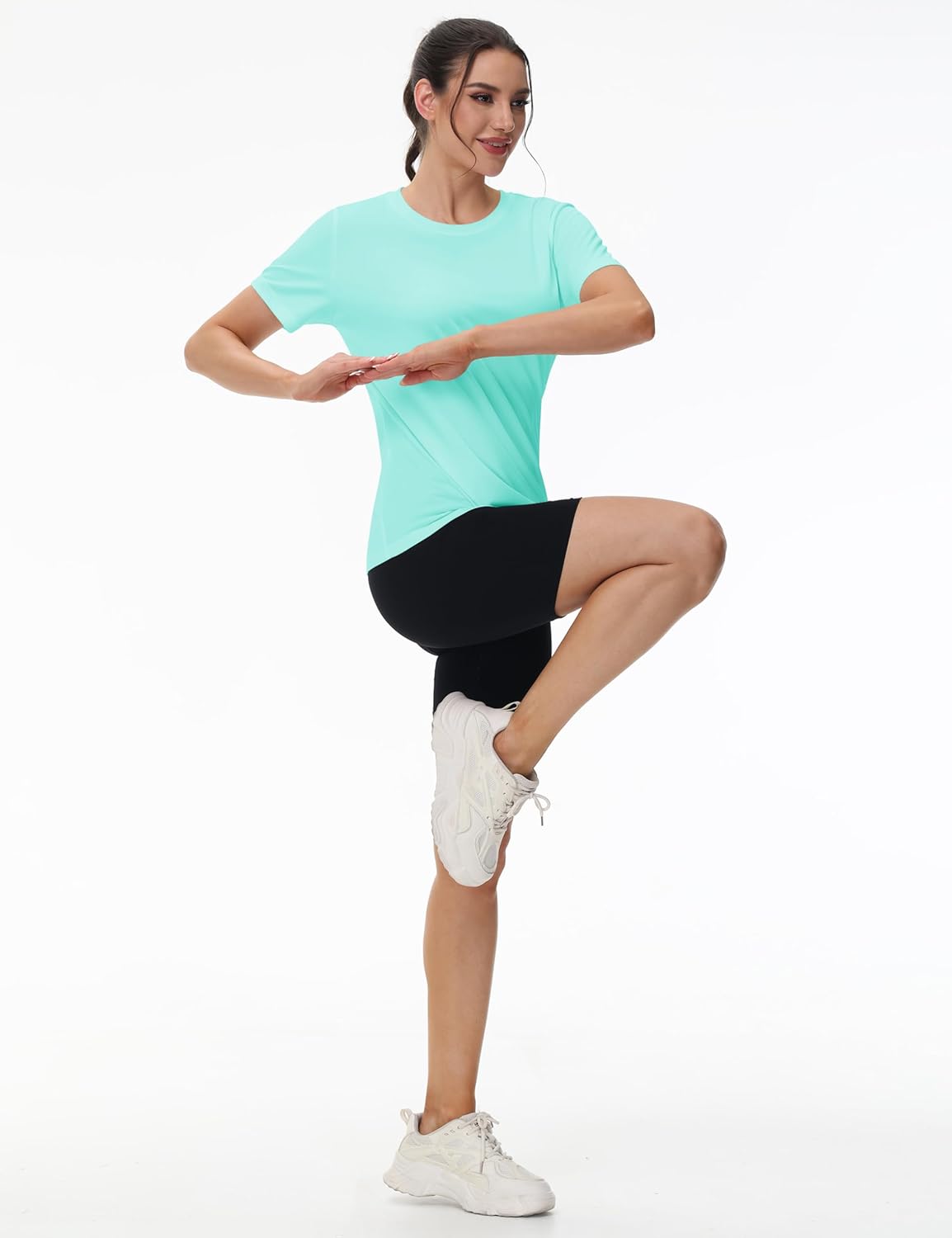 MAGCOMSEN 2 Pack Women's Short Sleeve T-Shirts UPF 50+ Workout Running Quick Dry Athletic Rash Guard Swim Top - Image 7