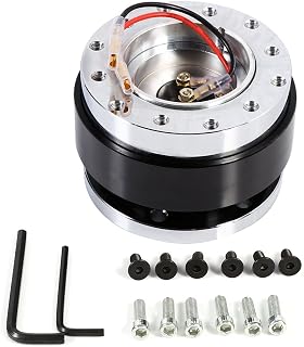 Universal Steering Wheel Quick Release Hub Adapter, 6 Hole Snap Off Car Aluminum Wheel Hub Adapter, Auto Repair Tool (Black)