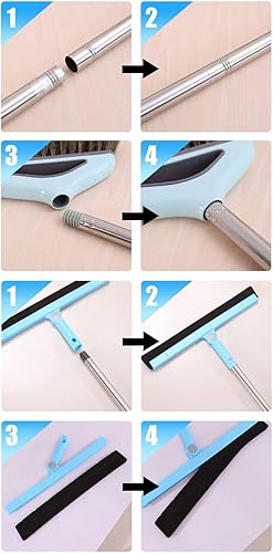 Miniatura 2 de Juego de escoba y recogedor de escoba y recogedor combinado, escoba para el suelo, melena de caballo para el hogar, al aire libre, interior, cocina,