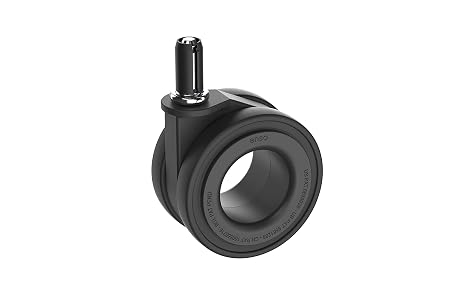 Enso Hubless Heavy Duty Caster Wheels for Office Chair, Set of 5, 70mm Premium Replacement Casters, Quiet Smooth Roll, Hardwood Floor Safe Soft Polyurethane | Universal 7/16 Inch Stem Okina Mu - Black