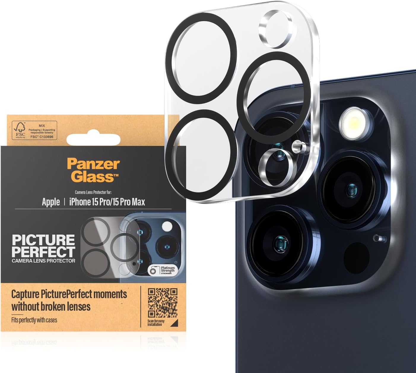 PanzerGlassPicturePerfect Camera Lens Protector for Apple iPhone 15 Pro | 15 Pro Max - Protect, Preserve, and Capture Unforgettable Moments