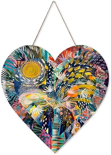 Miniatura 7 de FKKA Decoración de porche delantero casa de campo arte de pared de árbol feliz decoración de pared de corazón de metal para dormitorio fácil de