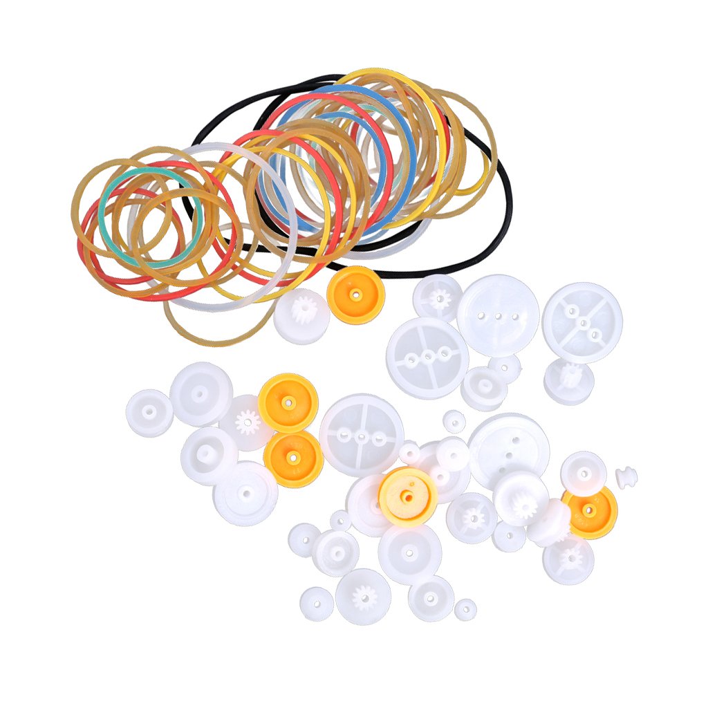 Set Di 85 Pezzi Di Ingranaggi E Fascette Elastiche Per Bambini | Creativo Fai Da Te In Plastica Per Piccoli Robot E Modellini
