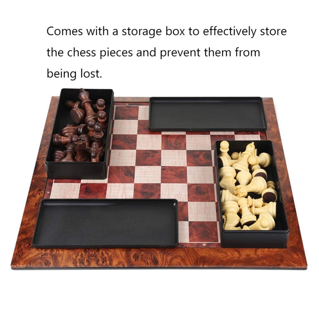 Gioco da Tavolo con venature del Legno Imitazione, strategia Deluxe, Set Viaggio, for Principianti, Bambini Adulti