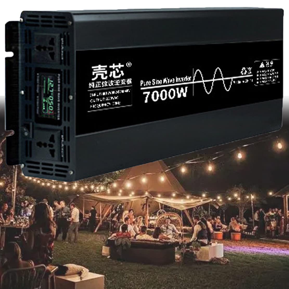 Przetwornica Napięcia Sinusoidalnego Przetwornica Samochodowa Dc 12v/24v Na Ac 110v/230v - Przetwornica Inwerterowa Z 1 Gniazdem Eu, Do Adaptera ładowarki Samochodowej,7000W-12Vto110V