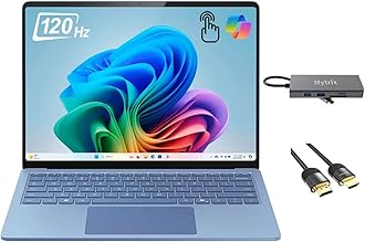 MicrosoftSurface Laptop 7 Copilot+ PC, 13.8" HDR Touchscreen, 12-Core Qualcomm Snapdragon X Elite, Qualcomm Adreno GPU, 16GB RAM, 512GB SSD, WiFi 7, Backlit, 11-in-1 Hub, HDMI Cable, Win 11, Sapphire