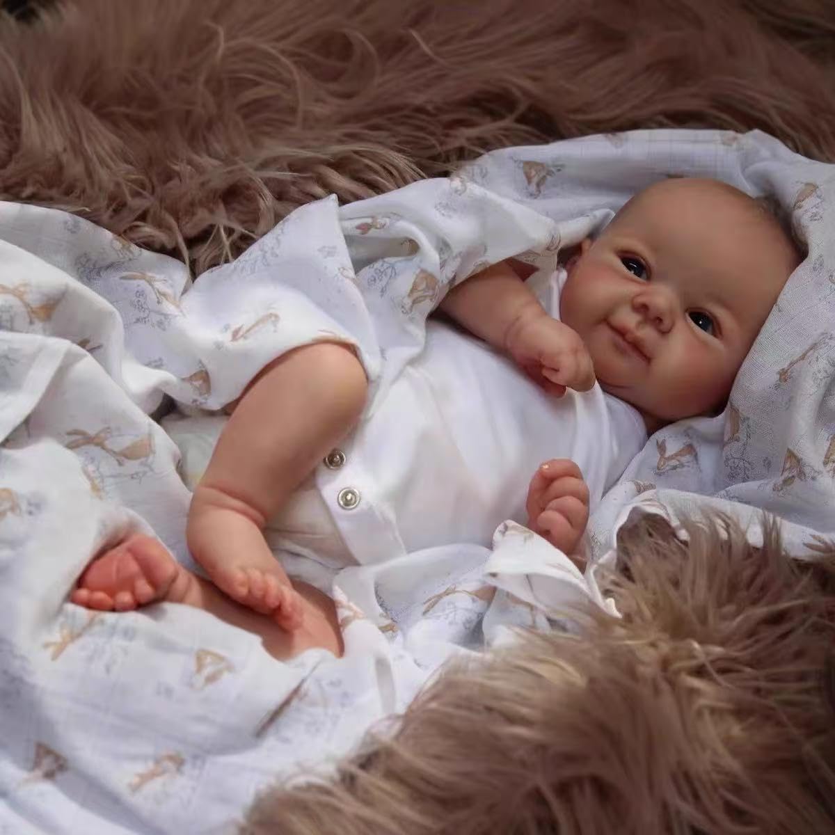 Poupée Reborn réaliste de 48,3 cm – Look nouveau-né réaliste, poupée Reborn ressemble à un vrai bébé, cheveux peints à la main, corps en vinyle complet, certifié EN71 et UKCA, à partir de 3