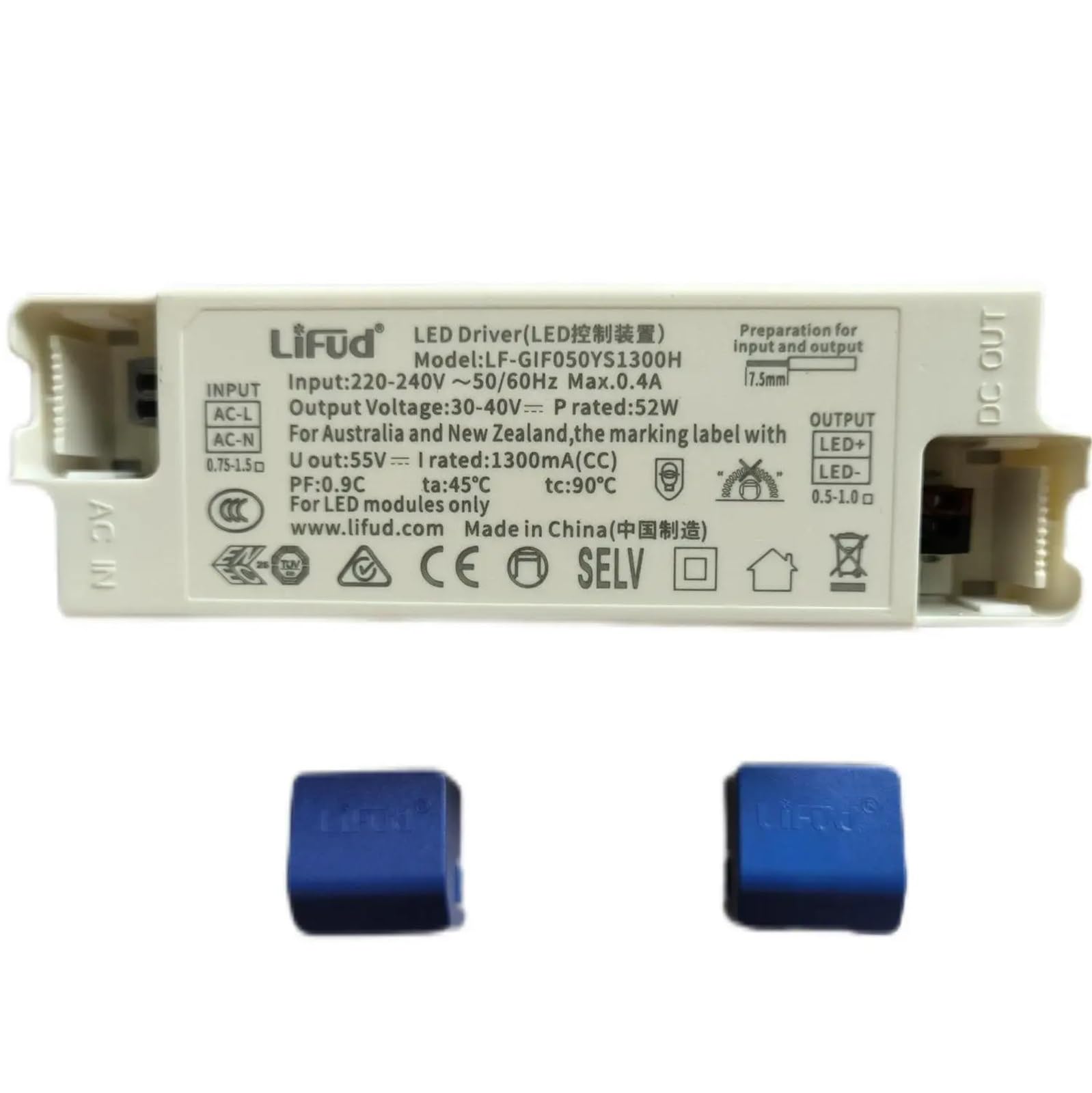FCARUMIQP No Flicker LED Driver 52W 1300mA 30-40VDC AC220-240V LF-GIF050YS1300H Free Power Supply Panel Light