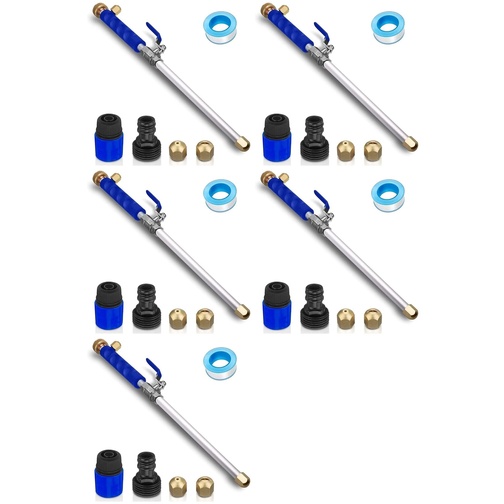Jnchdghwa 5X Hydro Jet Washer High Pressure Power Washer Wand Water Hose with 2 Hose Nozzle Auto Watering Sprayer