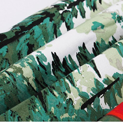 Dressever Women's Vintage A-line Printed Pleated Flared Midi Skirts Christmas Trees Large