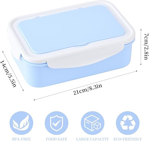 Miniatura 3 de UPTRUST Contenedor de almuerzo Bento para niños, caja ligera Bento para adultos con 3 compartimentos. A prueba de fugas, apto para microondas, apto