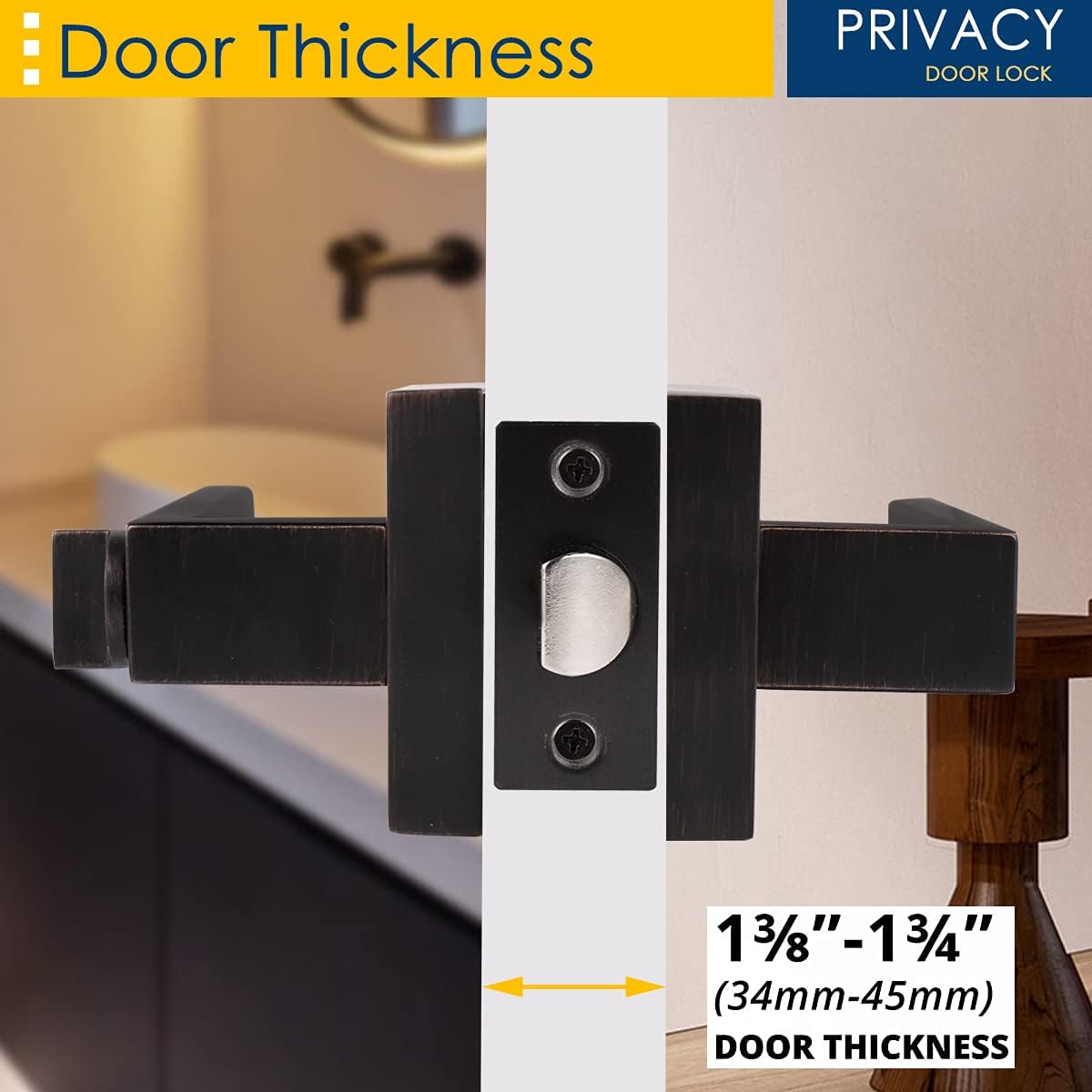 🔥 Cаѕhbасk uр tо 70% 6 Pack Privacy Door Lever with Lock in Oil Rubbed Bronze, Heavy Duty Locking Lever Door Handle Set for Bedroom & Bathroom Doors, Keyless Door Lock with Modern Design for Left or Right Sided Doors