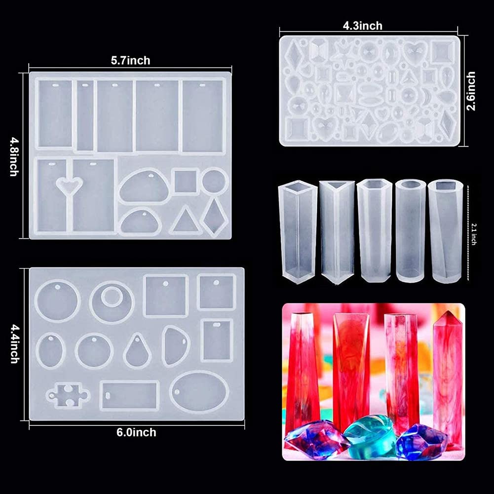 LIXBD Stampo In Silicone Per Resina Epossidica – 2 Pezzi Per Creare Gioielli, Ciondoli E Accessori Fai Da Te