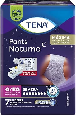 Tena Pants Noturna, roupa íntima descartável, tamanho G/EG, 7 unidades