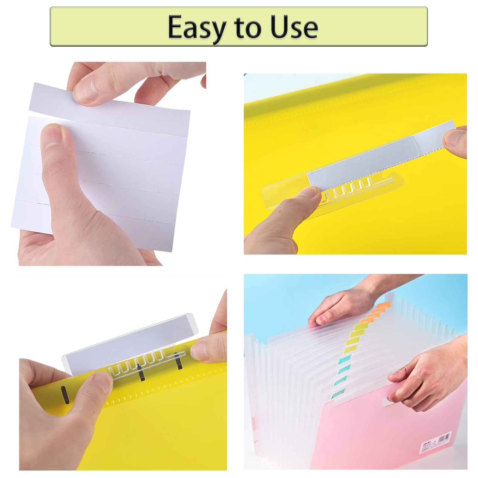 55 Pcs Hanging File Folder Tabs With Inserts - Office Organization Labels