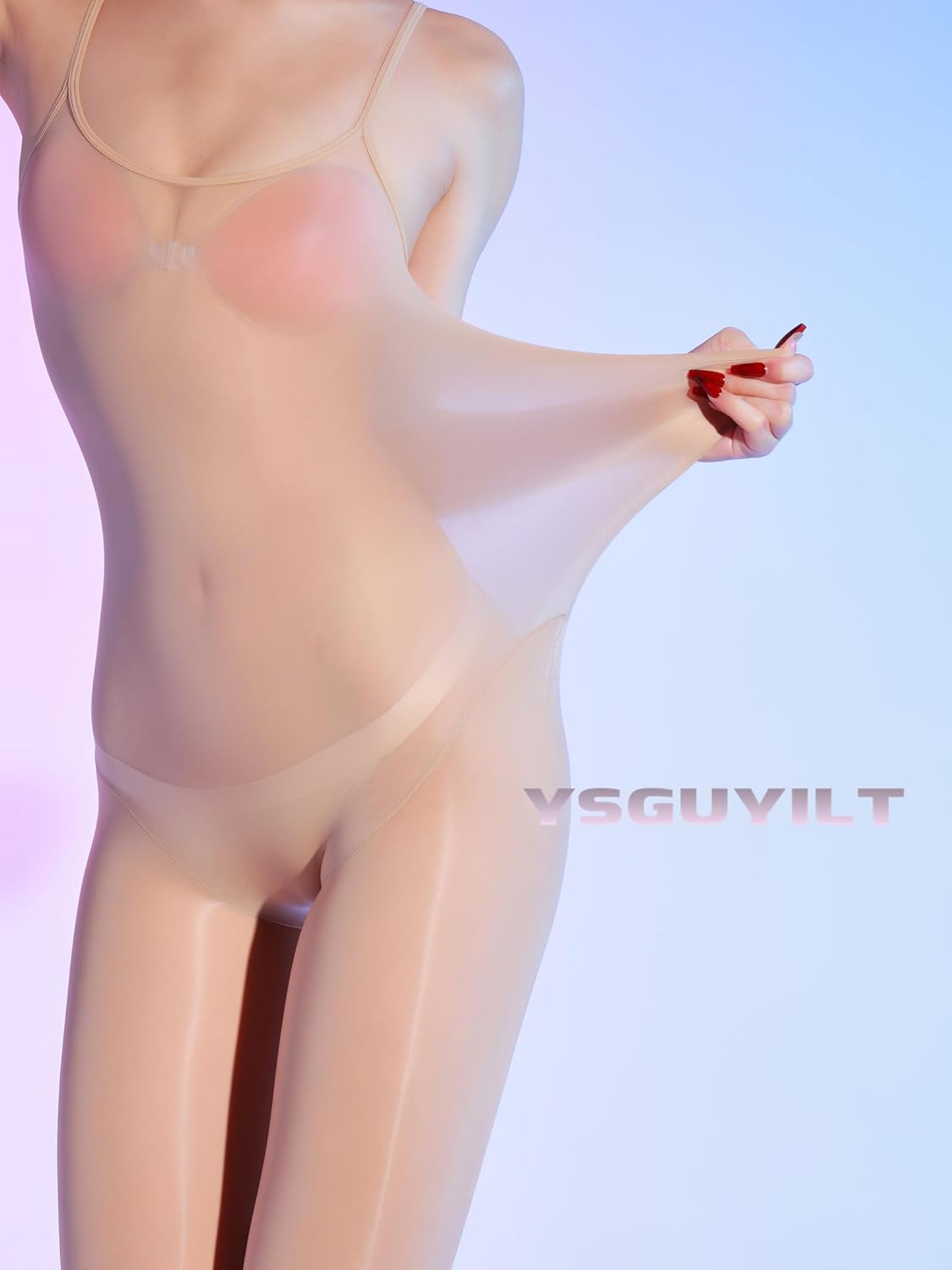 Bodystocking Lingerie for Women Sheer Nylon Body Stockings Glossy High-Stretch Full-Body Catsuit - Image 2