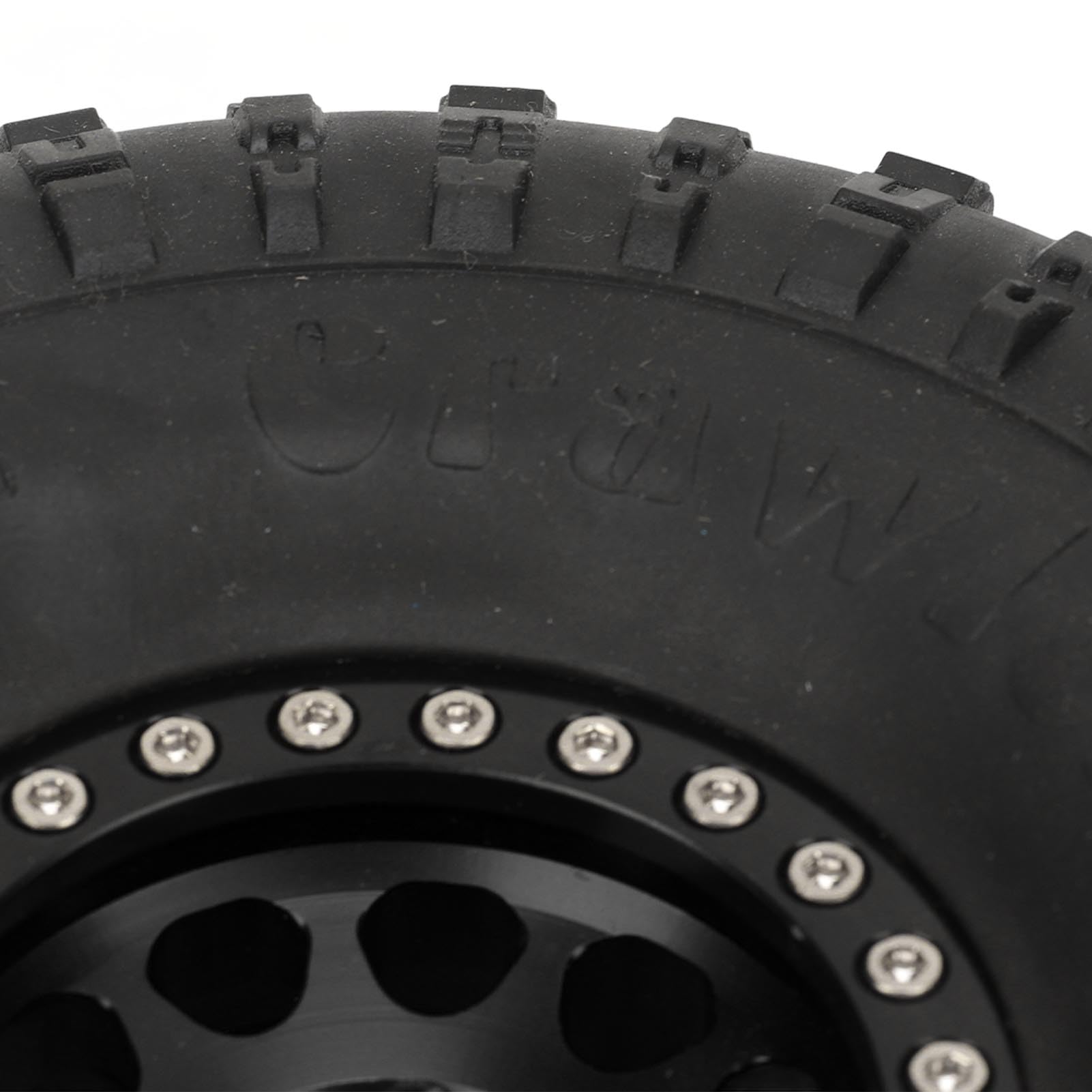 flexman 4 Pezzi 1.9 RC Pneumatici in Gomma per Cingolati, Cerchi in Lega di Alluminio a 12 Fori Pneumatici per Terreni Fango, Pneumatici in Scala con Cerchione per SCX10 1/10 (Nero)