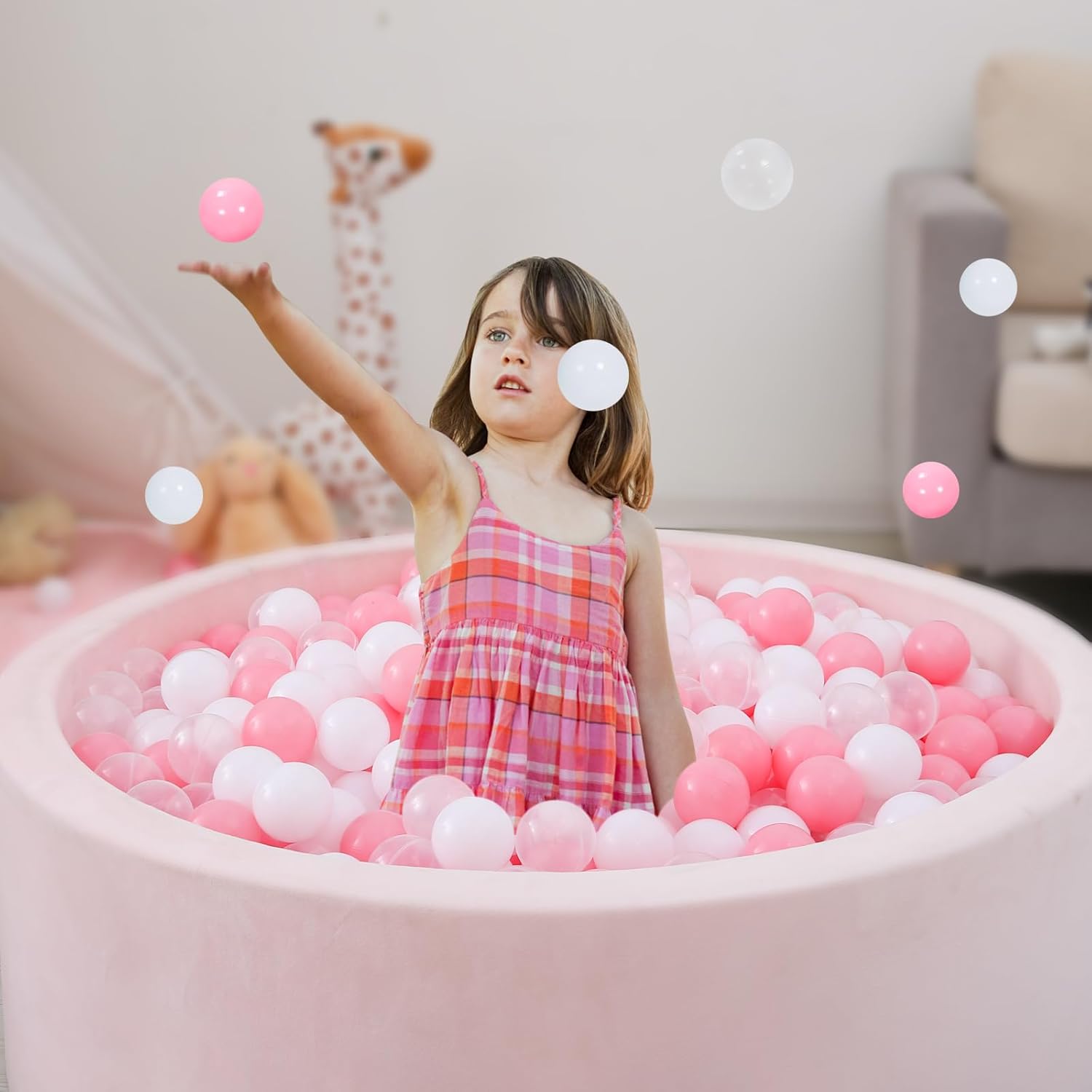 Soft Plastic Ball Pit Balls, 100 200 500pcs Plastic Toy Balls for Kids, Crush Proof Stress Balls for Baby Toddler Birthday Party, Ball Pits Play Tent, Baby Pool Water Toys, Party Decoration
