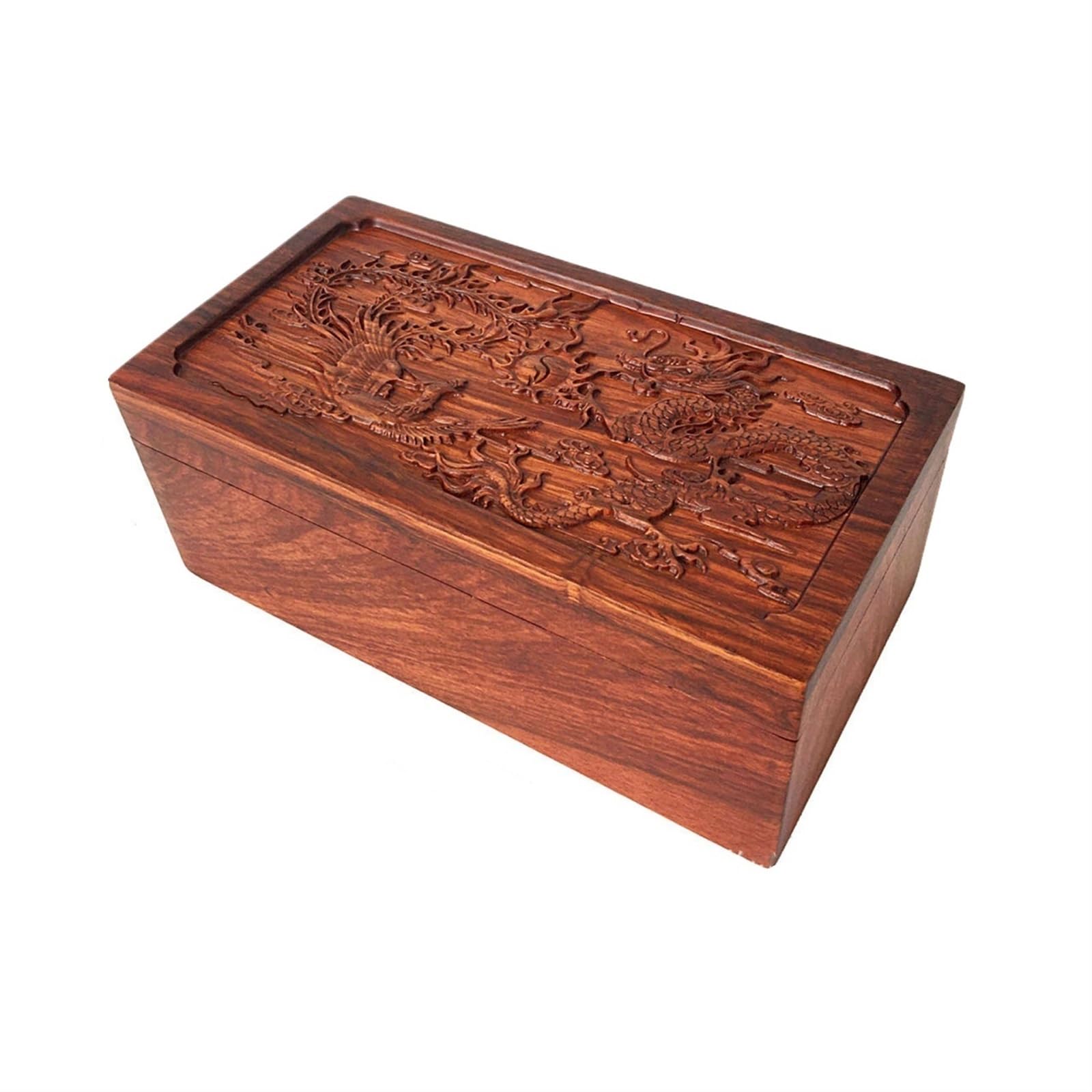 YShiuoL Wooden Storage Box Wooden Jewelry Box Vintage Multipurpose for Women Trinket Organizer Storage(22x11.5x8.5cm D)