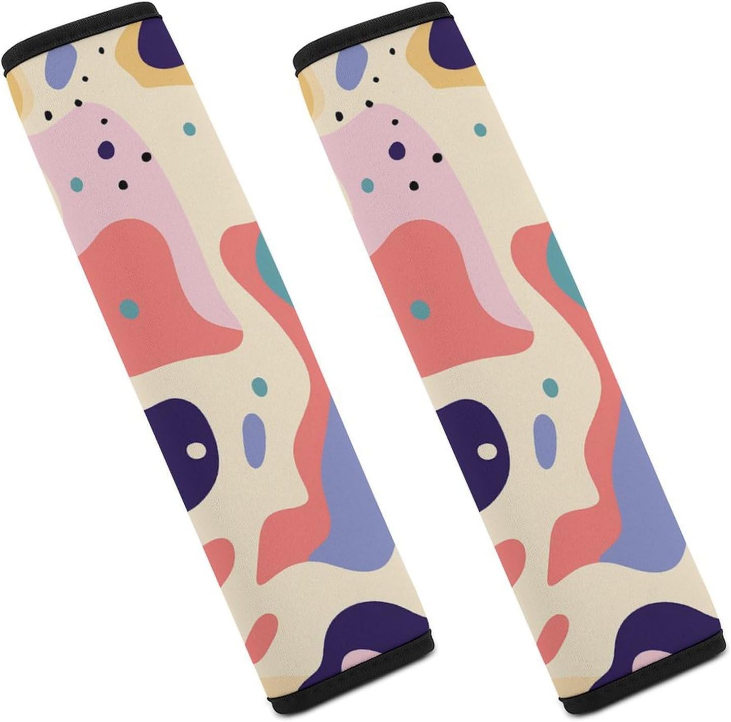 2 PCS Super Soft Car Seat Belt Pad, Cute Colorful Shape Pattern Printed Waterproof Sweat-Absorbing Seat Belt Covers Backpack Shoulder Pad for All Car Seats Baby Strollers