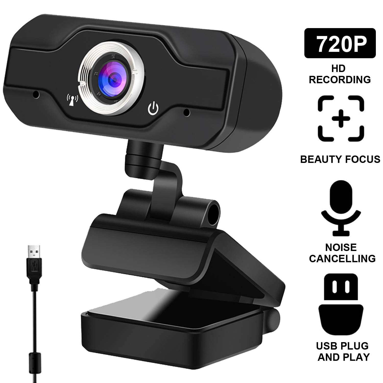 Webcam with Microphone for Desktop, 2021 Edition 1080P HD USB Computer Cameras with Privacy Shutter&Webcam Tripod, Mini USB Web Camera, for Streaming Online Class/Zoom/Skype/Facetime/Teams