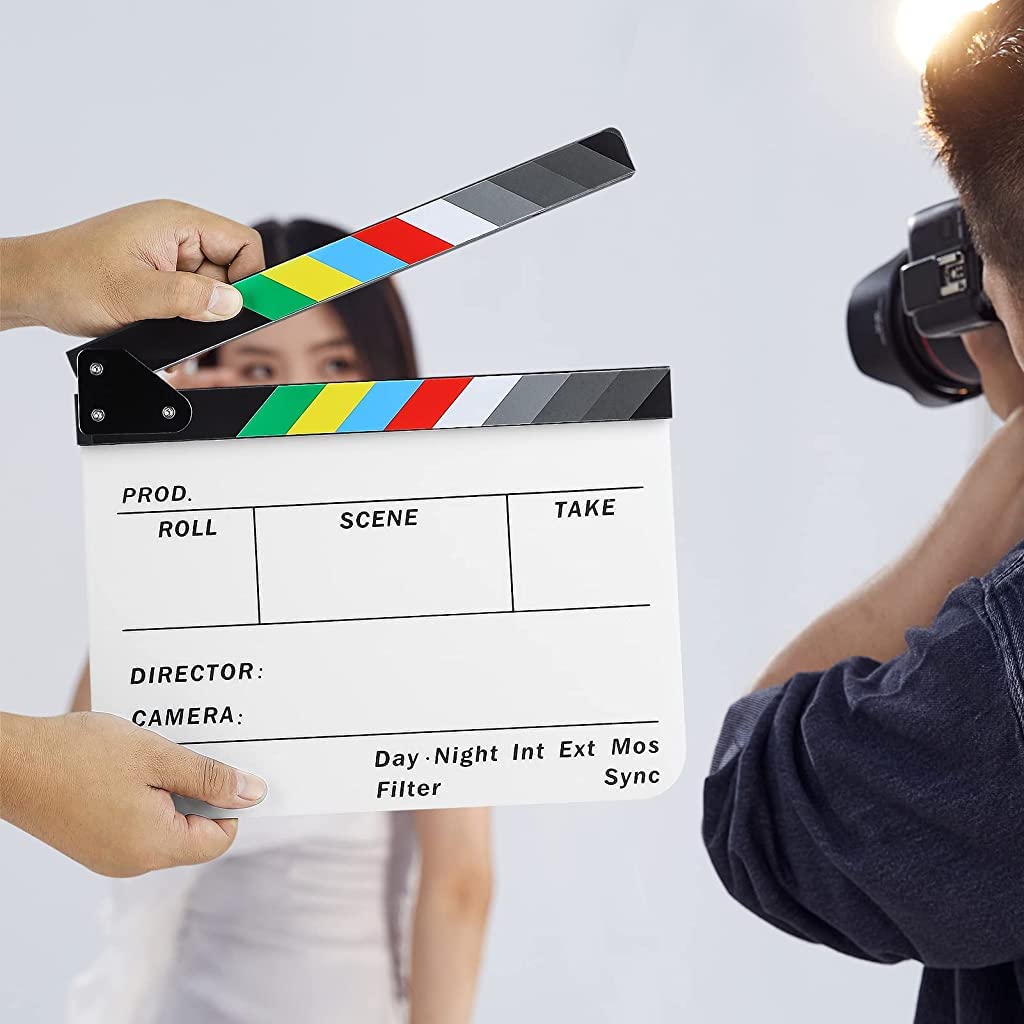 ZIBUYU® Movie Clap Board 10x12 Inch Film Clapper Board Tool Stage Prop — Amazon image 7