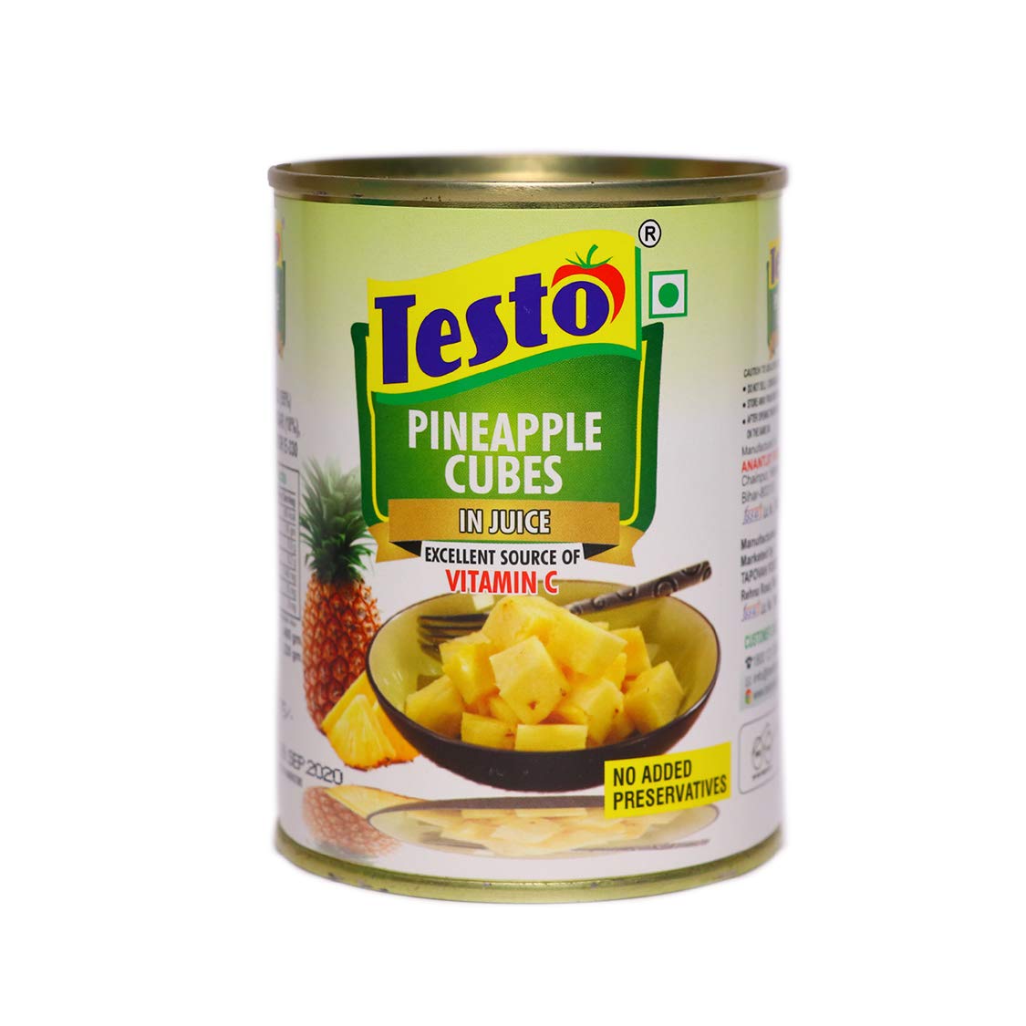 Testo Pineapple Cubes-400g (Pack of 2)