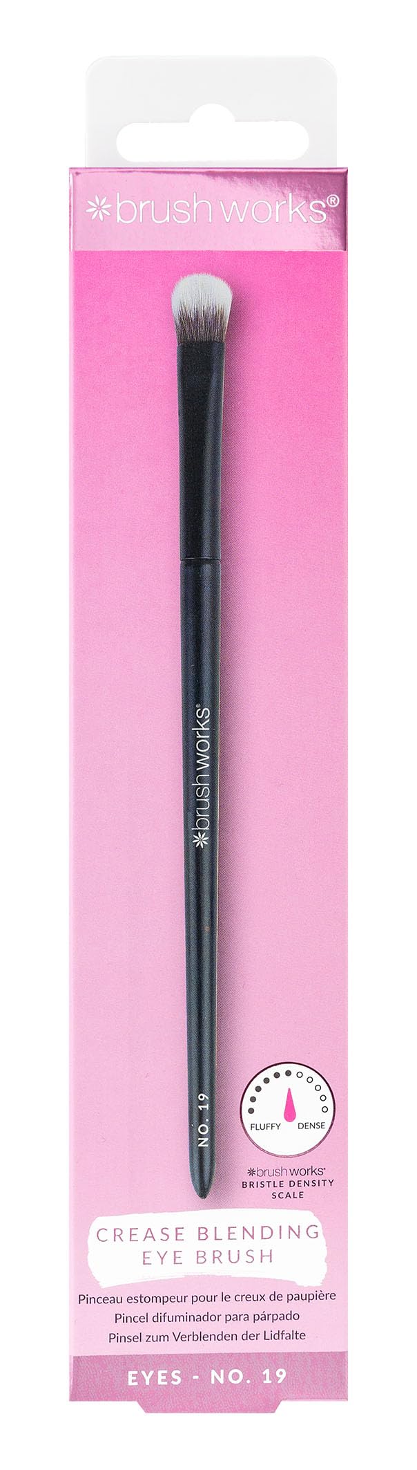 Brushworks No.19 Crease Blending Eye Brush – Fluffy Tapered Eyeshadow Brush with Soft Synthetic Bristles for Seamless Blending, Vegan & Cruelty-Free