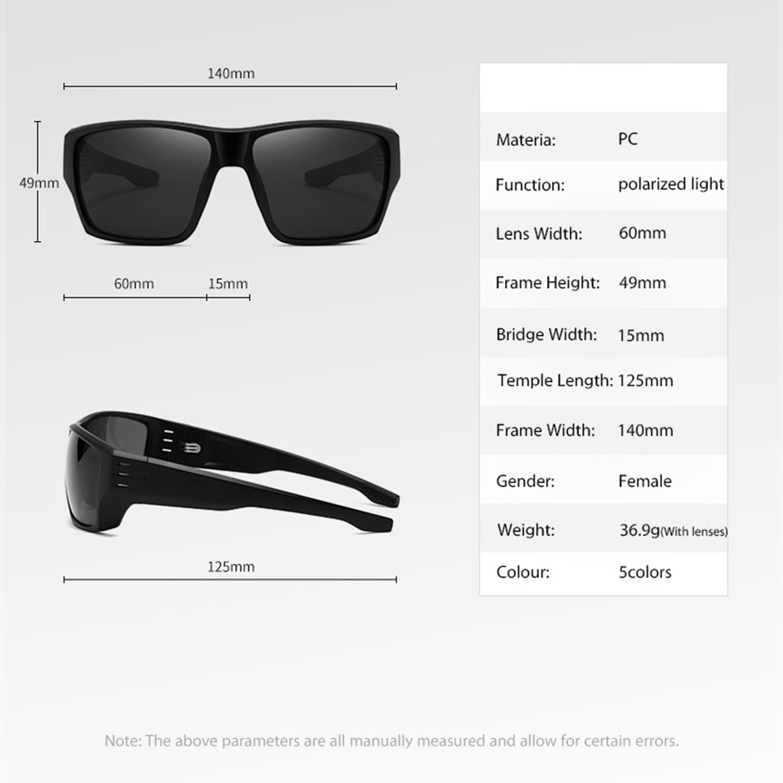 Gafas de sol polarizadas deportivas para hombre, gafas de pesca, protección UV, rectangulares