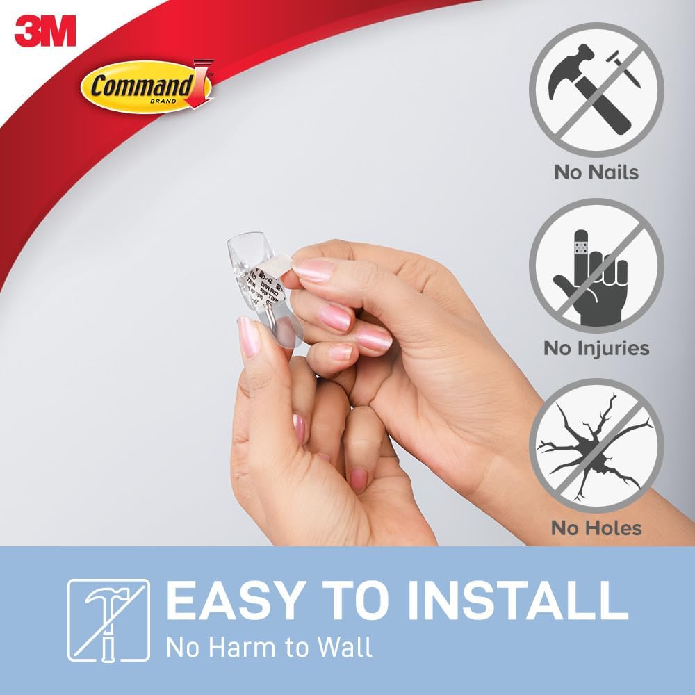 3M COMPANY 17067CLR-VP Clear Wire Hook (9 Pack), 0.8" x 0.8" x 1.6"