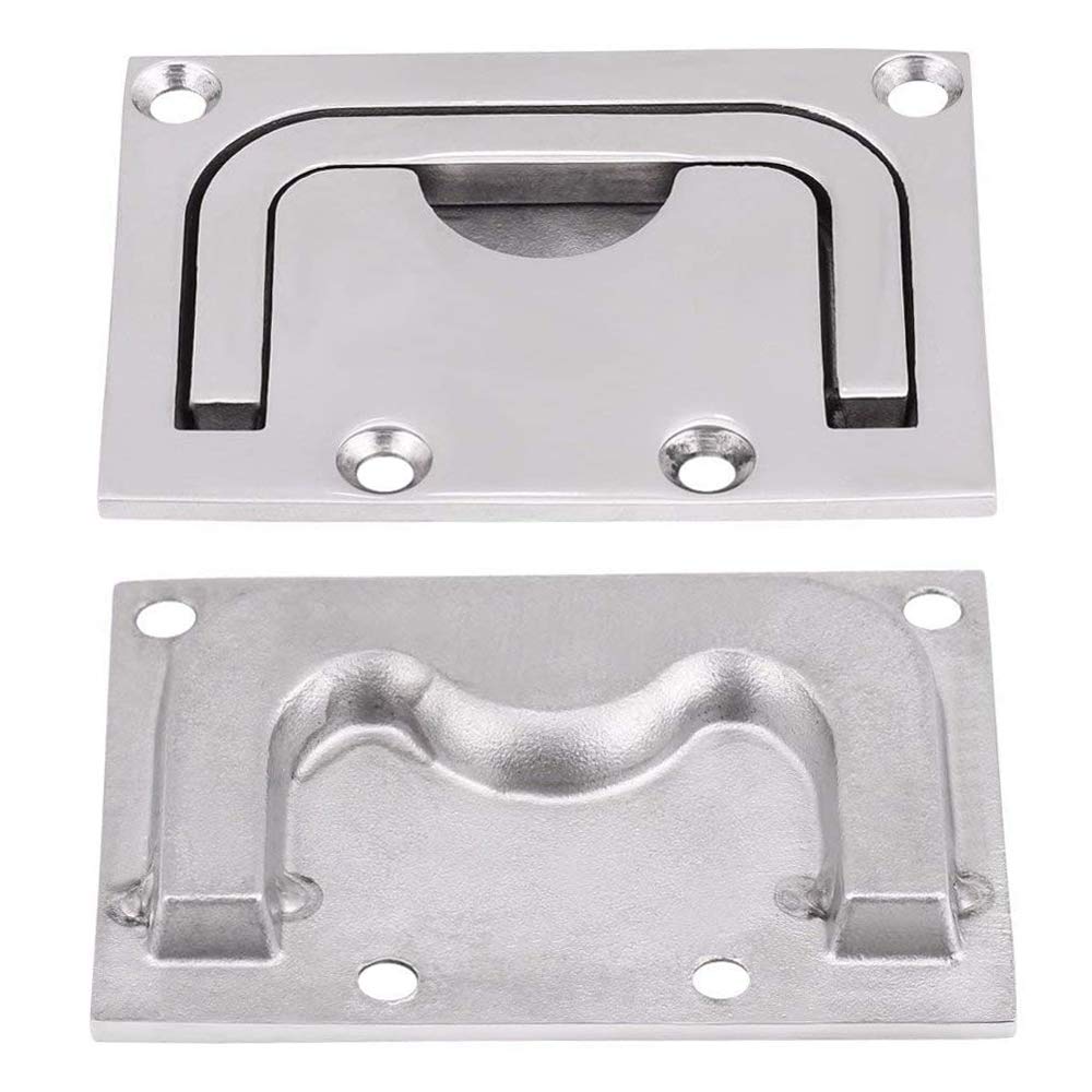 2 Maniglie Per Barche In Acciaio Inox A Filo - Con 8 Viti, Per Boccaporti, Gavoni E Yacht