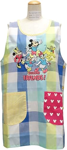 Amazon Co Jp ミッキー フレンズ サイドボタン キャラクター エプロン ディズニー サックス s 保育士エプロン ホーム キッチン