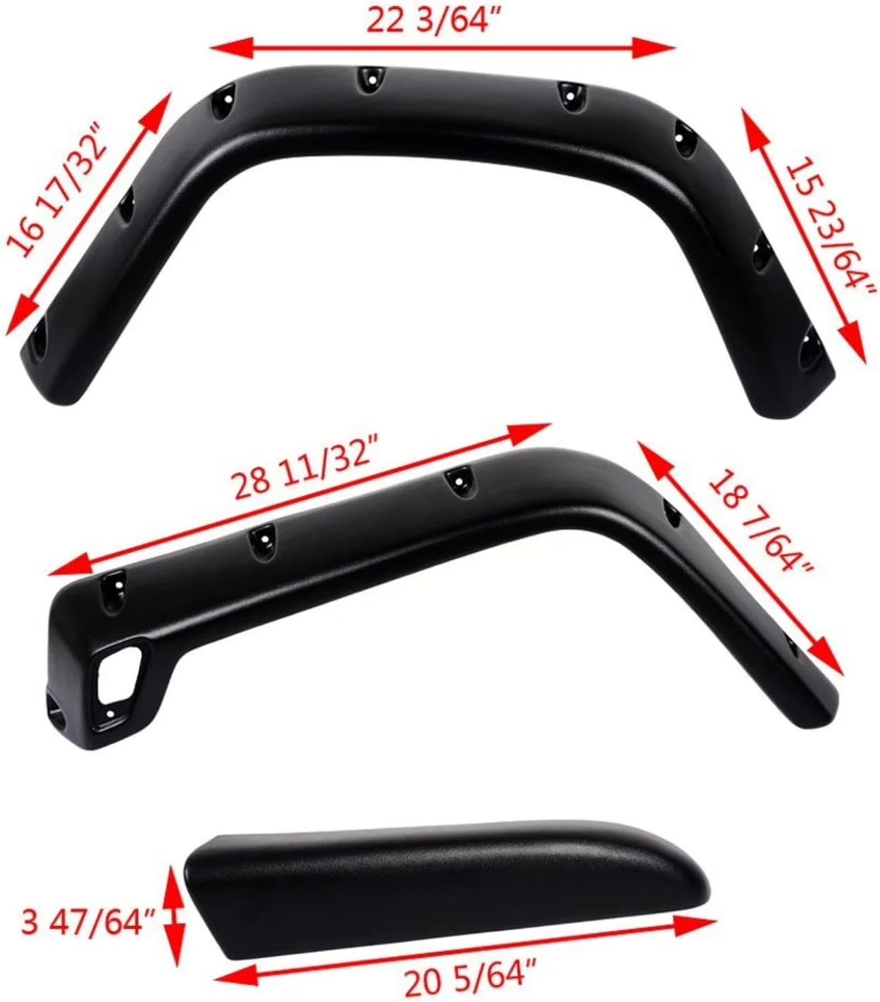 Compatible with for Jeep Tj Fender Flares Offroad Accessories Parts Black Abs Car Wheel Eyebrows