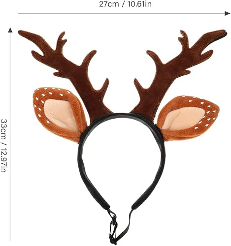 Miniatura 10 de Hemobllo Diadema de cuernos de reno para perro, alce, reno, para Navidad, perro, gato, mascota, disfraz de Navidad, accesorios para la cabeza para